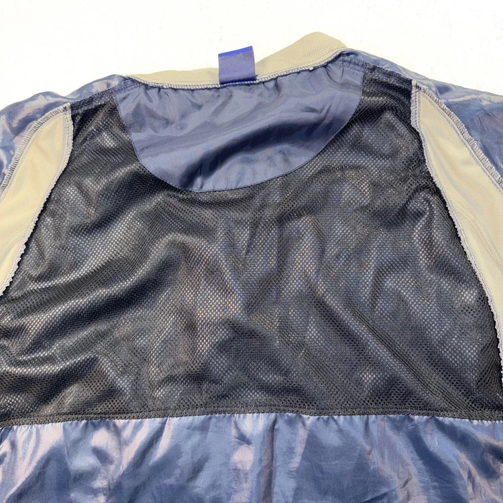 Mizuno Baseball Shirt Mens Medium Blue Gray Windbreaker Jacket Warm Up 1/4 Zip